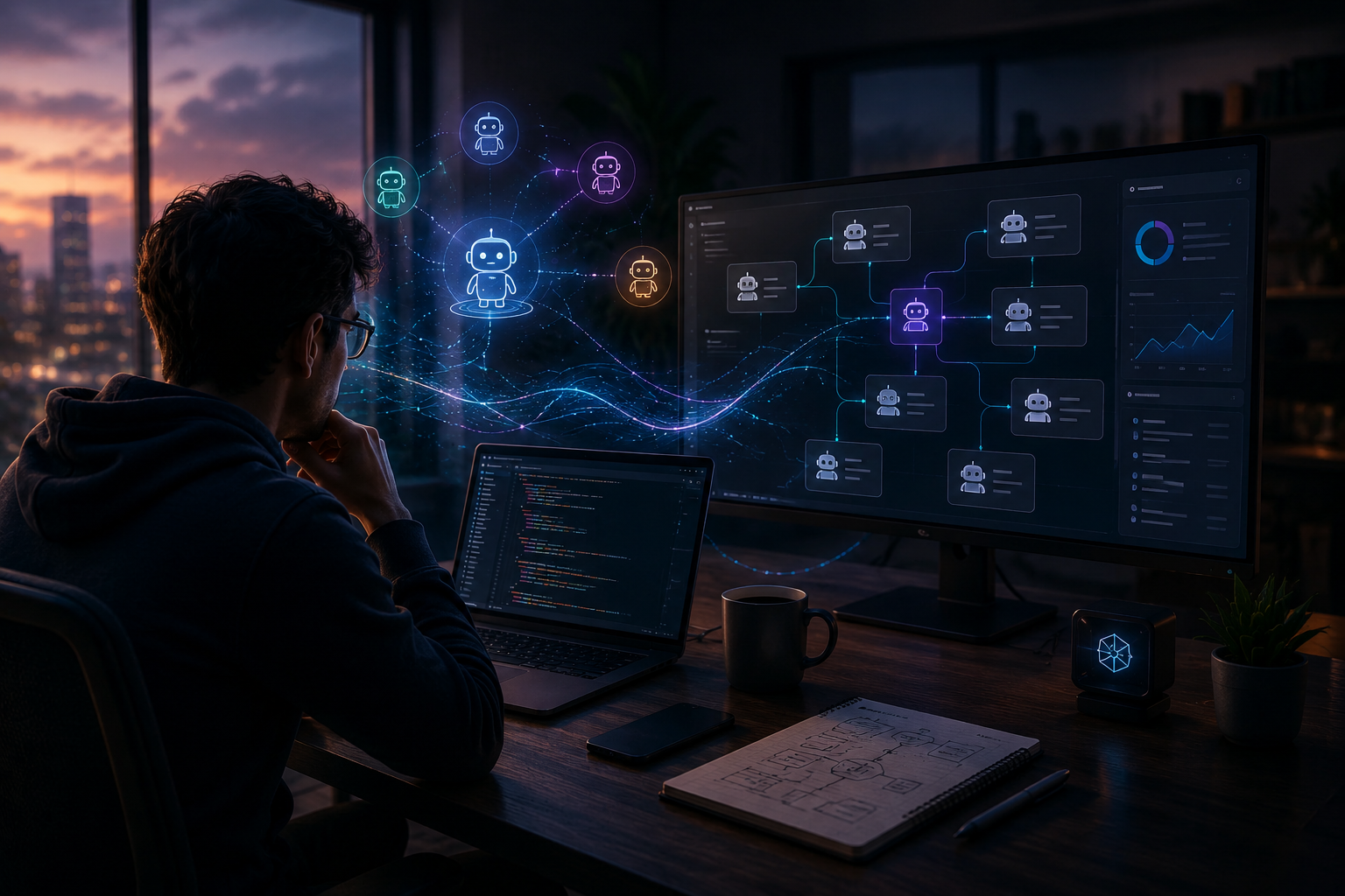 Diagrama que ilustra la transición desde la codificación por vibras (vibe coding) hacia la ingeniería agentic coordinada.